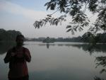 Drew by the lake in Hanoi early in the morning