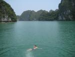 Steve cools off during a hot afternoon on Cat Ba