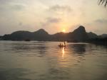 sunset over the harbour in Cat Ba