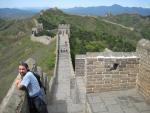 admiring the view from the Great Wall