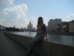 walking along the river in Moscow