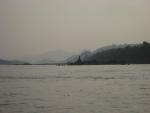nearing sunset on the river approaching Luang Prabang