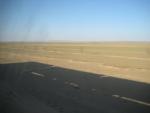 shadows of the train in the desert